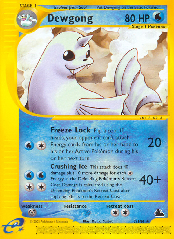 Dewgong 7/144 Rare | Skyridge | Pokemon Card