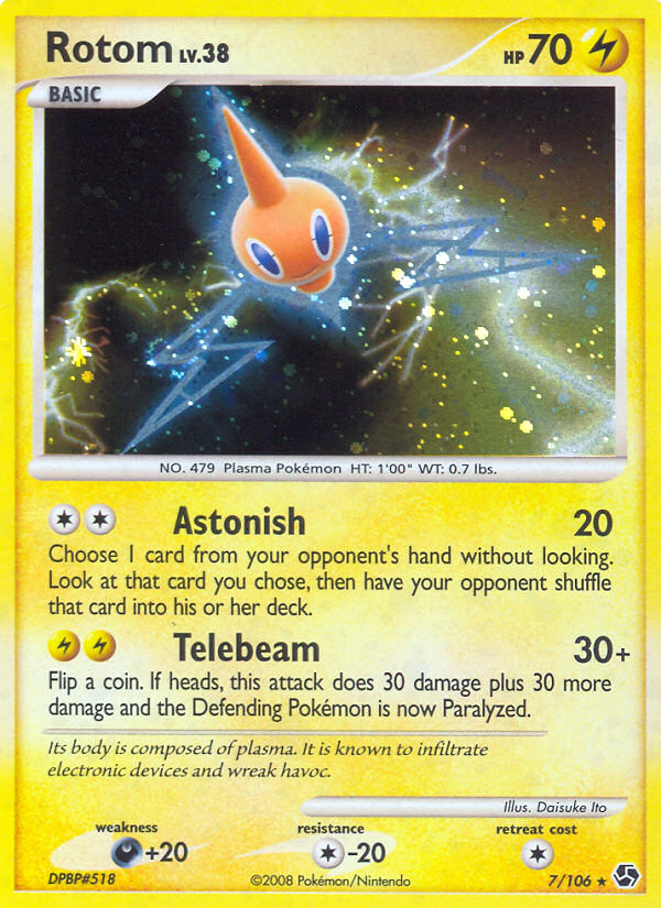 Rotom 7/106 Rare Holo | Great Encounters | Pokemon Card