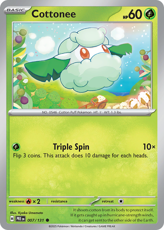 Cottonee 7/131 Common | Prismatic Evolutions | Pokemon Card