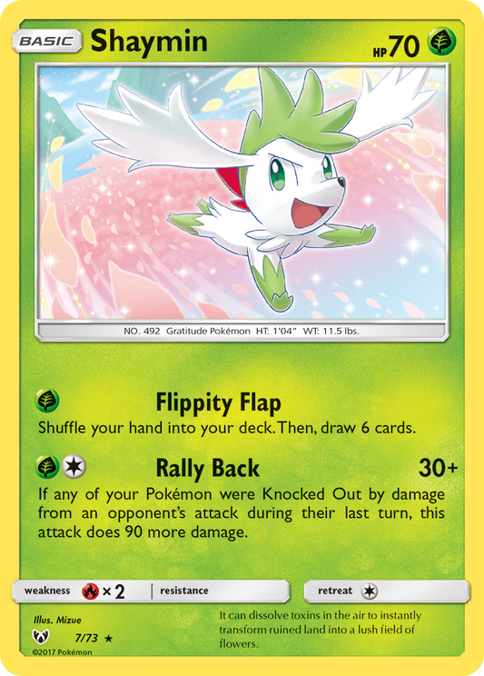 Shaymin 7/73 Rare Holo | Shining Legends | Pokemon Card