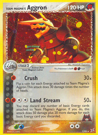 Team Magma's Aggron 7/95 Rare Holo | Team Magma vs Team Aqua | Pokemon Card