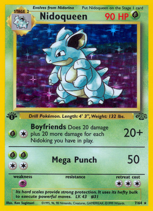 Nidoqueen 7/64 Rare Holo | Jungle | Pokemon Card