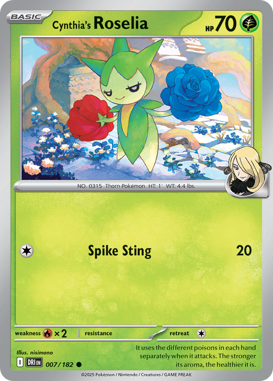Cynthia's Roselia 7/182 Common | Destined Rivals | Pokemon Card
