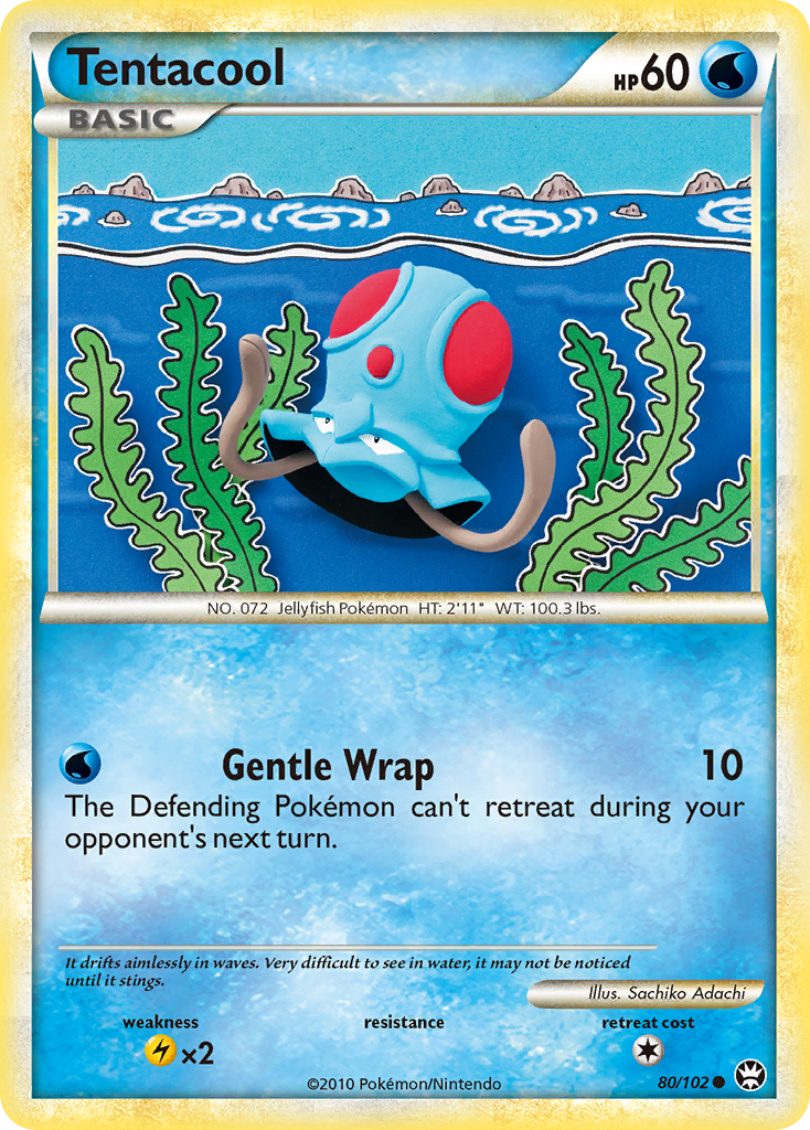 Tentacool 80/102 Common | HS—Triumphant | Pokemon Card