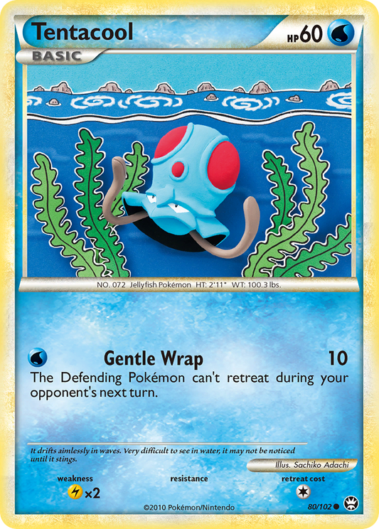 Tentacool 80/102 Common | HS—Triumphant | Pokemon Card