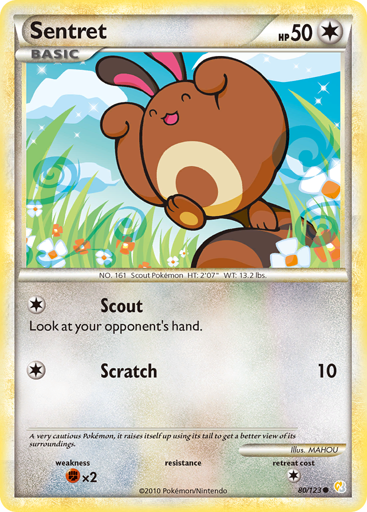 Sentret 80/123 Common | HeartGold & SoulSilver | Pokemon Card
