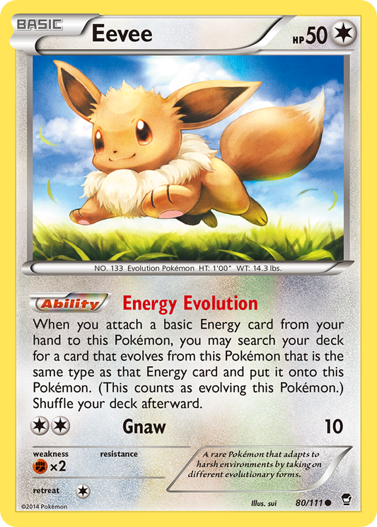 Eevee 80/111 Common | Furious Fists | Pokemon Card