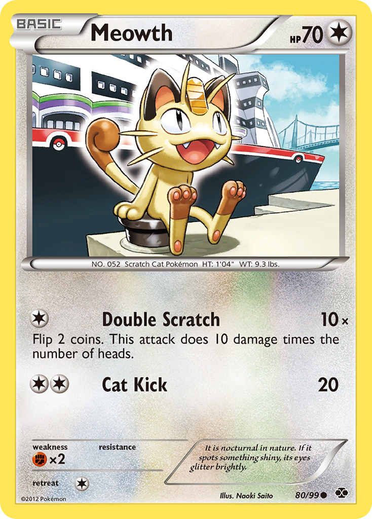 Meowth 80/99 Common | Next Destinies | Pokemon Card