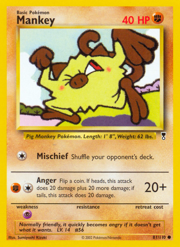 Mankey 81/110 Common | Legendary Collection | Pokemon Card