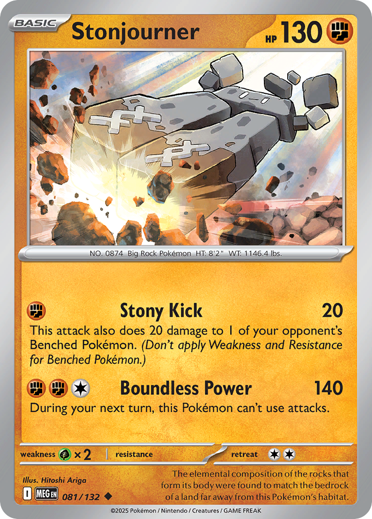 Stonjourner 81/132 Uncommon | Mega Evolution | Pokemon Card
