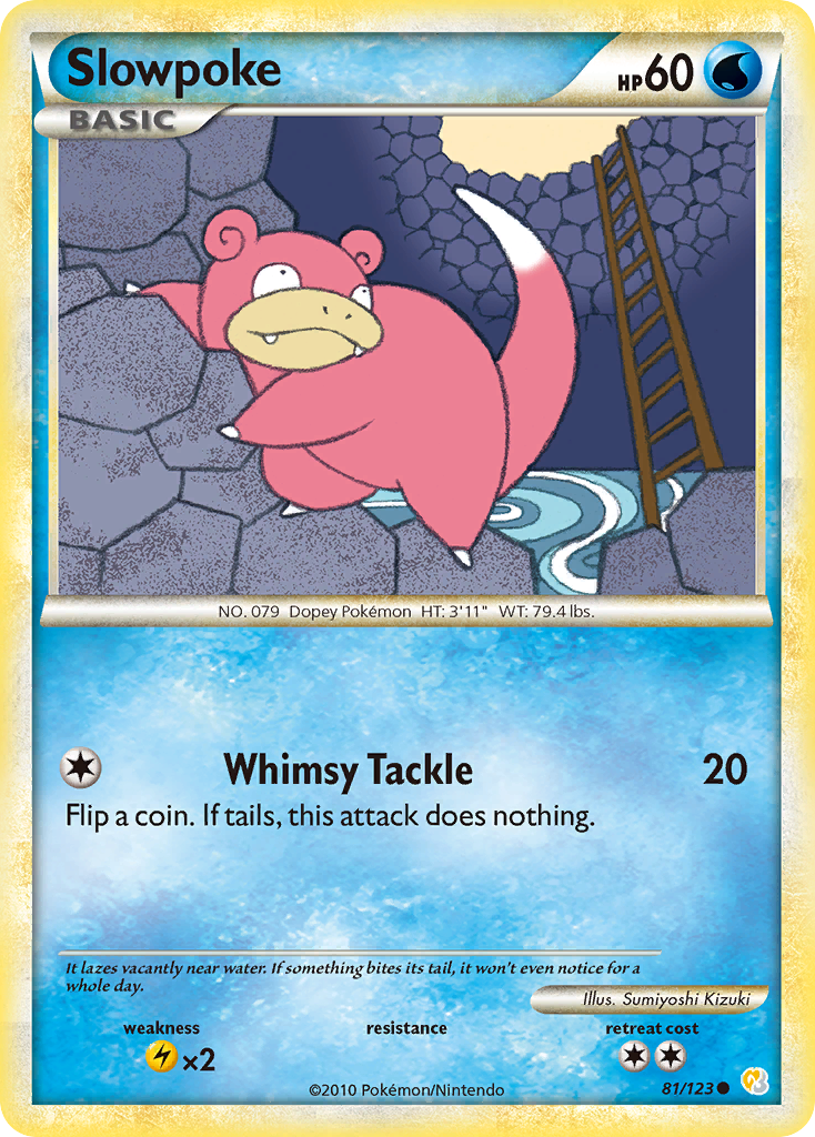 Slowpoke 81/123 Common | HeartGold & SoulSilver | Pokemon Card