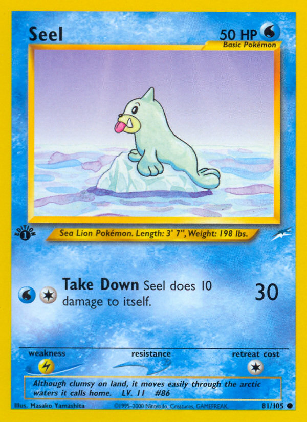 Seel 81/105 Common | Neo Destiny | Pokemon Card