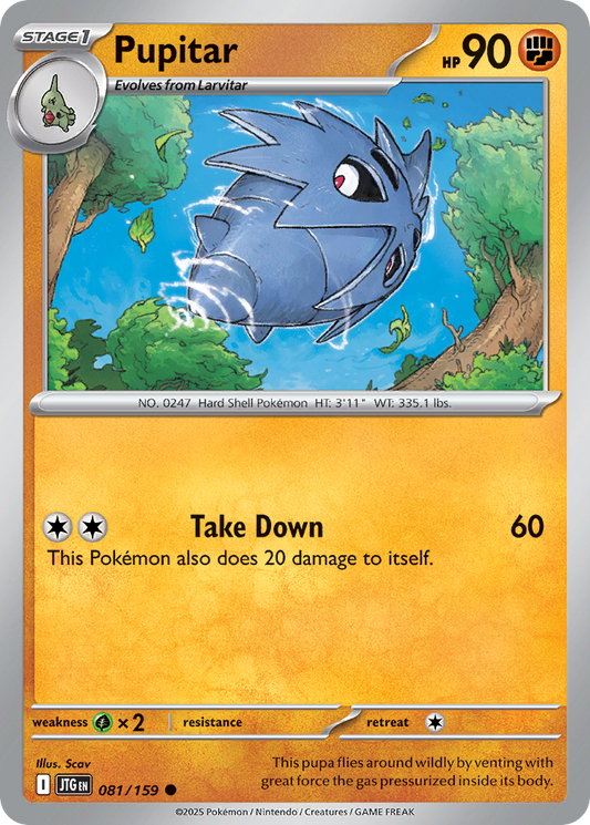 Pupitar 81/159 Common | Journey Together | Pokemon Card