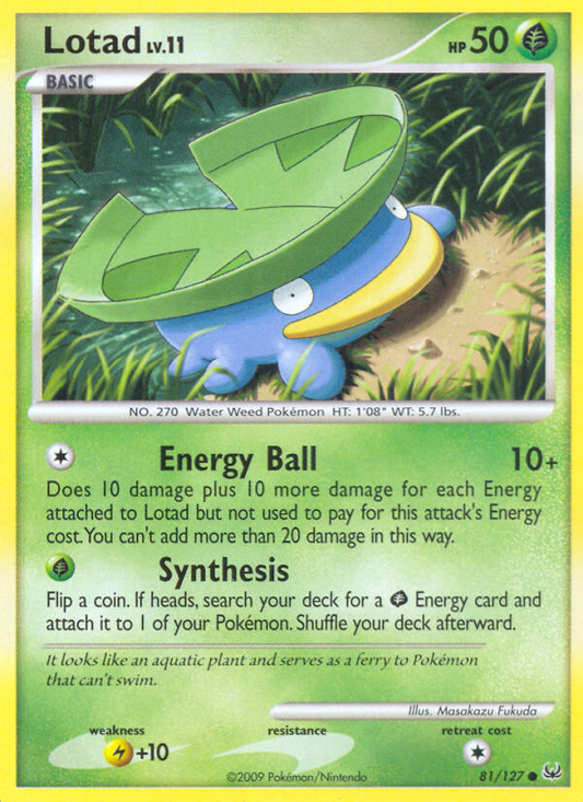 Lotad 81/127 Common | Platinum | Pokemon Card