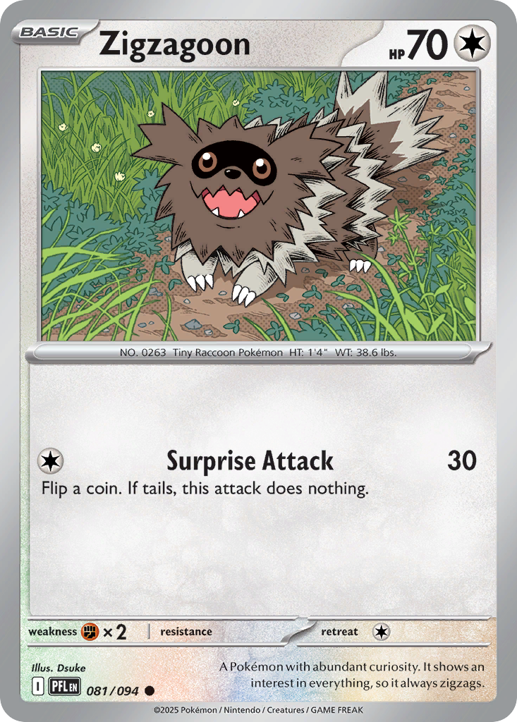 Zigzagoon 81/94 Common | Phantasmal Flames | Pokemon Card