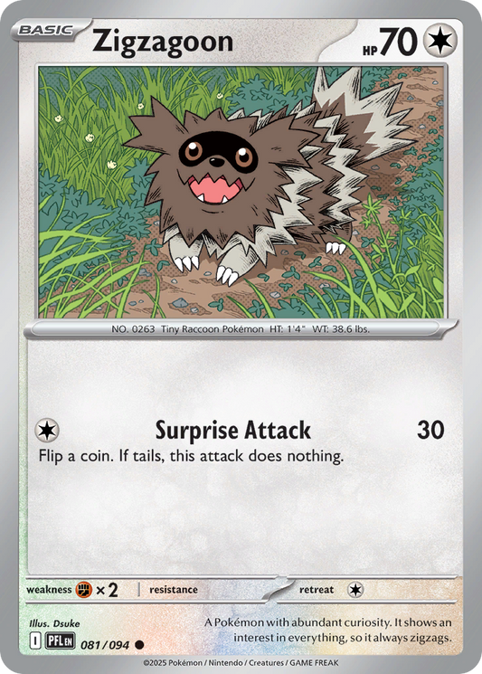 Zigzagoon 81/94 Common | Phantasmal Flames | Pokemon Card