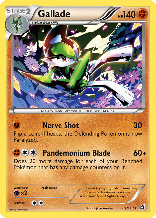 Gallade 81/113 Rare | Legendary Treasures | Pokemon Card