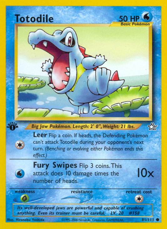 Totodile 81/111 Common | Neo Genesis | Pokemon Card