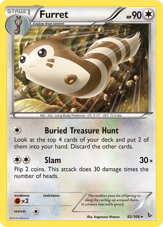 Furret 82/106 Rare | Flashfire | Pokemon Card