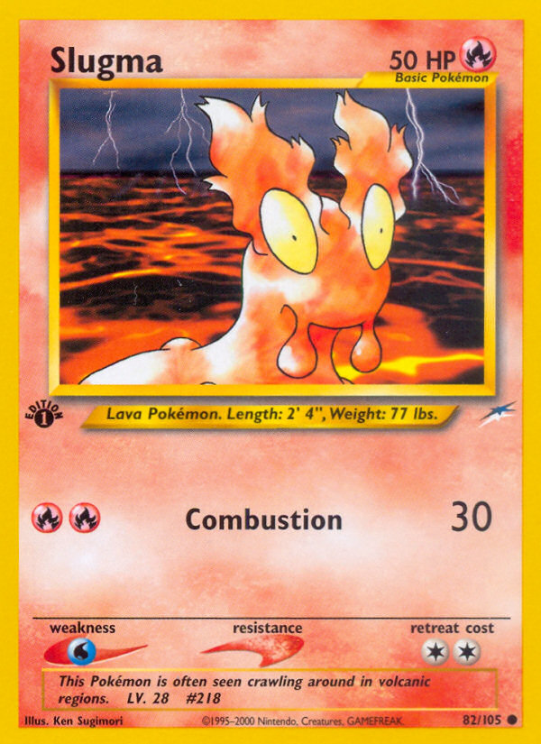 Slugma 82/105 Common | Neo Destiny | Pokemon Card
