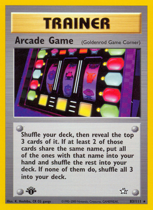 Arcade Game 83/111 Rare | Neo Genesis | Pokemon Card