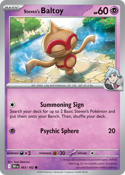 Steven's Baltoy 83/182 Common | Destined Rivals | Pokemon Card