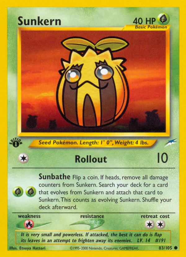 Sunkern 83/105 Common | Neo Destiny | Pokemon Card