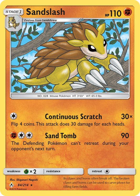Sandslash 84/214 Rare | Unbroken Bonds | Pokemon Card