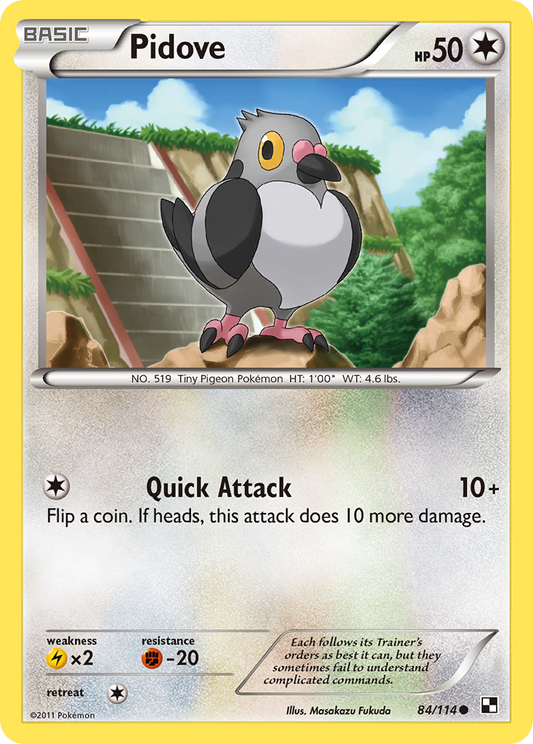 Pidove 84/114 Common | Black & White | Pokemon Card