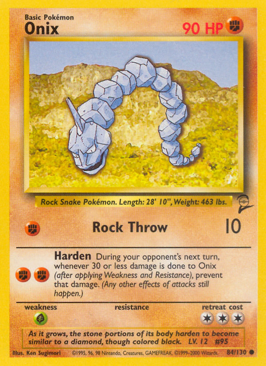 Onix 84/130 Common | Base Set 2 | Pokemon Card