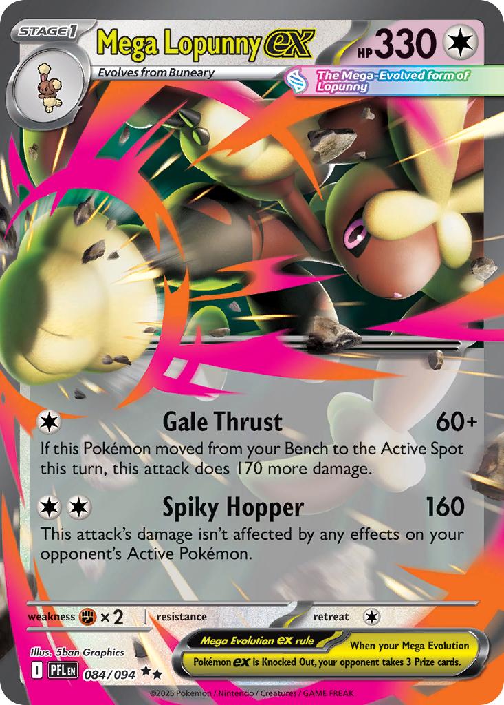 Mega Lopunny ex 84/94 Double Rare | Phantasmal Flames | Pokemon Card