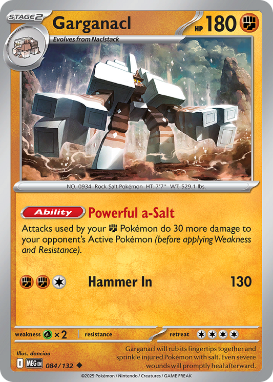Garganacl 84/132 Uncommon | Mega Evolution | Pokemon Card