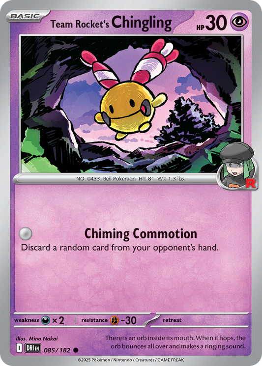 Team Rocket's Chingling 85/182 Common | Destined Rivals | Pokemon Card