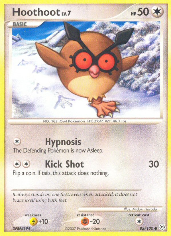 Hoothoot 85/130 Common | Diamond & Pearl | Pokemon Card