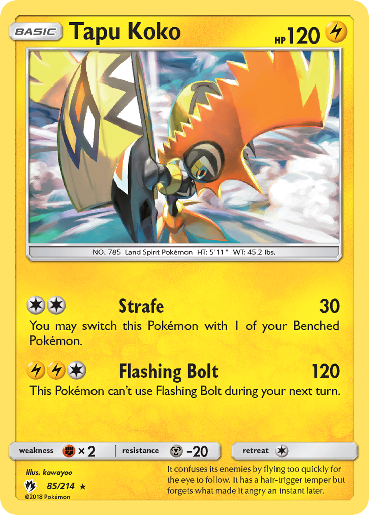 Tapu Koko 85/214 Rare Holo | Lost Thunder | Pokemon Card