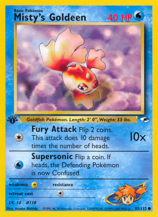 Misty's Goldeen 85/132 Common | Gym Heroes | Pokemon Card