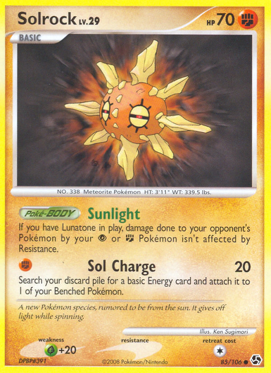 Solrock 85/106 Common | Great Encounters | Pokemon Card