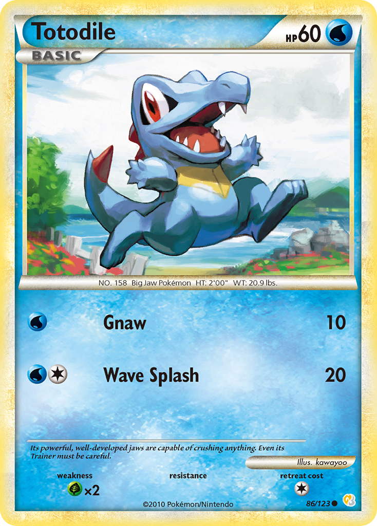 Totodile 86/123 Common | HeartGold & SoulSilver | Pokemon Card