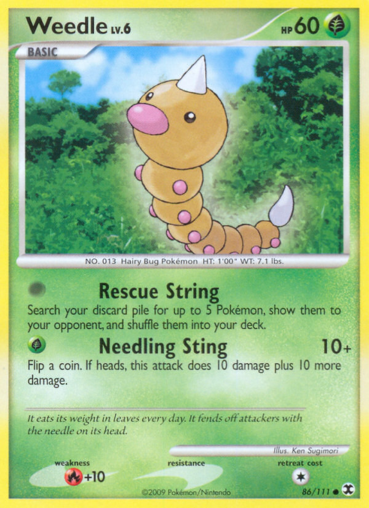 Weedle 86/111 Common | Rising Rivals | Pokemon Card