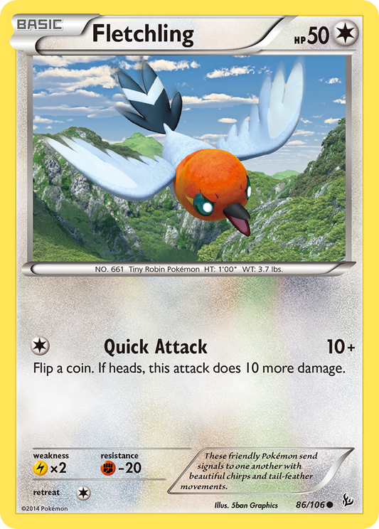 Fletchling 86/106 Common | Flashfire | Pokemon Card