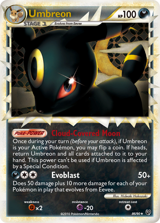 Umbreon 86/90 Rare Prime | HS—Undaunted | Pokemon Card