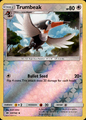 Trumbeak 107/149 Reverse Holo | Sun & Moon | Pokemon Card