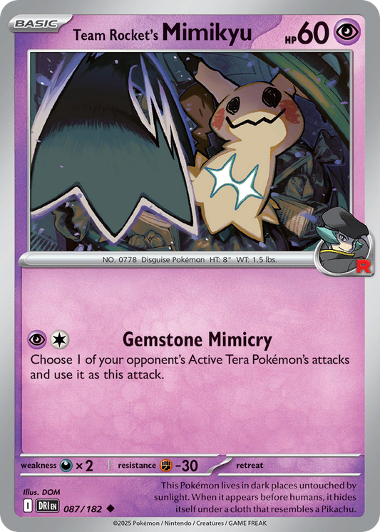 Team Rocket's Mimikyu 87/182 Uncommon | Destined Rivals | Pokemon Card