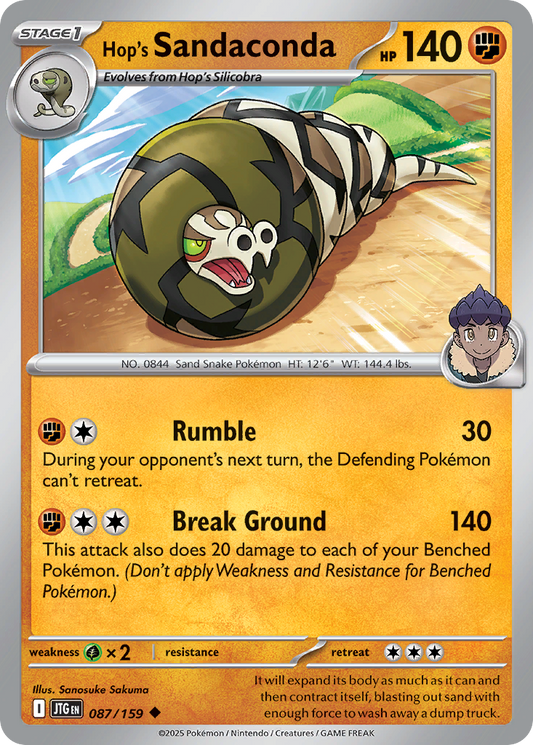 Hop's Sandaconda 87/159 Uncommon | Journey Together | Pokemon Card