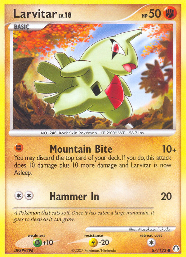 Larvitar 87/123 Common | Mysterious Treasures | Pokemon Card