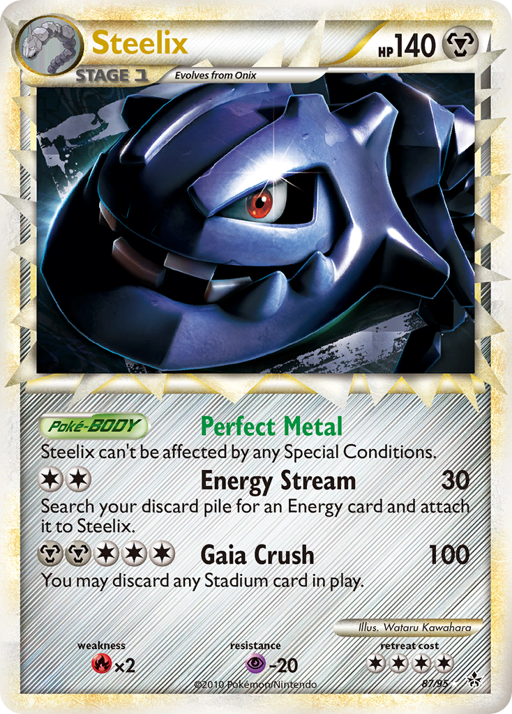Steelix 87/95 Rare Prime | HS—Unleashed | Pokemon Card
