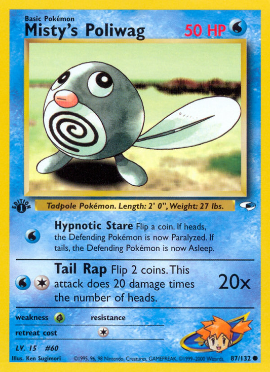 Misty's Poliwag 87/132 Common | Gym Heroes | Pokemon Card