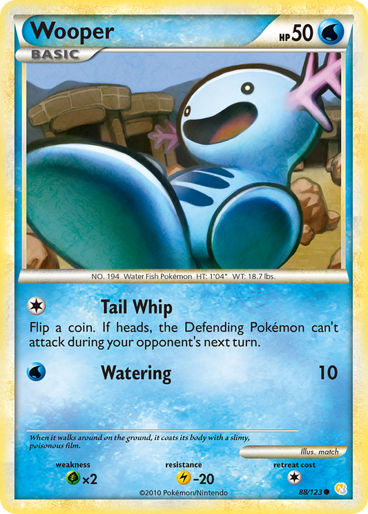 Wooper 88/123 Common | HeartGold & SoulSilver | Pokemon Card