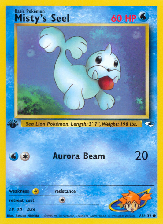 Misty's Seel 88/132 Common | Gym Heroes | Pokemon Card