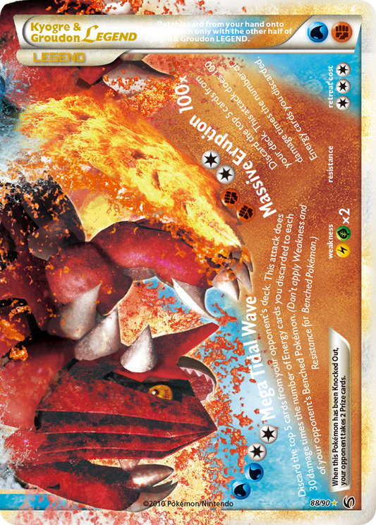 Kyogre & Groudon LEGEND 88/90 LEGEND | HS—Undaunted | Pokemon Card